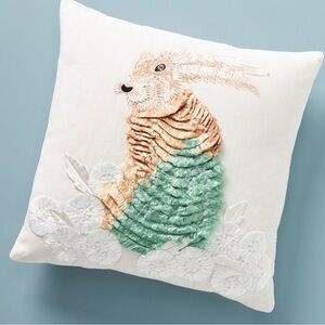 Anthropologie x Karen Nicol Winter Rabbit pillow cover, 18x18